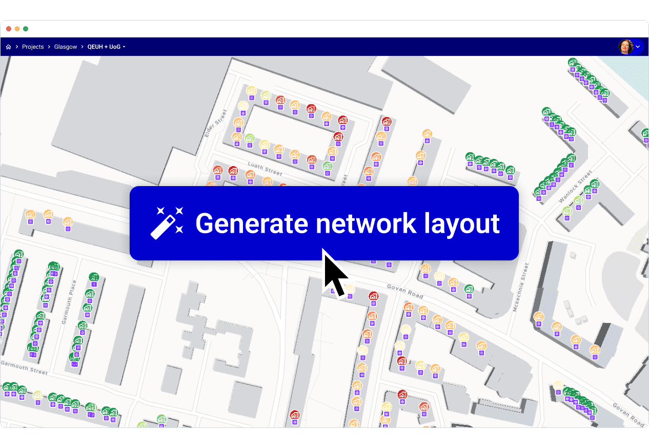 Generazione del layout di una rete termica con un clic